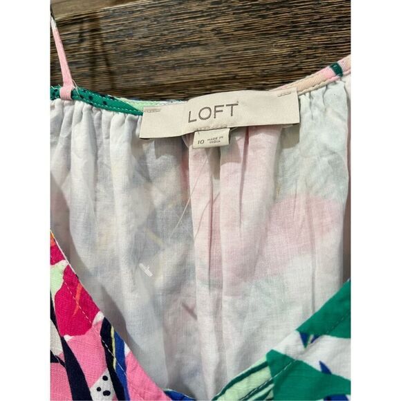 Loft NWOT Palm Double Strap Midi Dress sz 10 - Picture 5 of 6